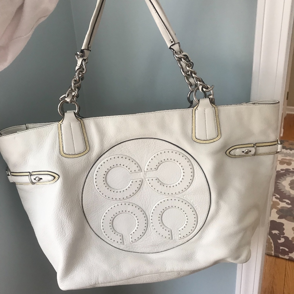 White Large Coach Bag